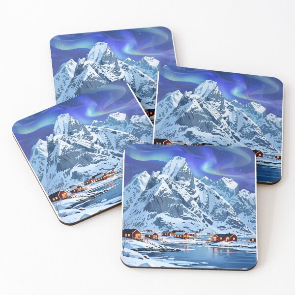 Item preview, Norway — Lofoten Islands — A Magical Winter Evening Beneath the Northern Lights designed and sold by DibujandoPorfa.