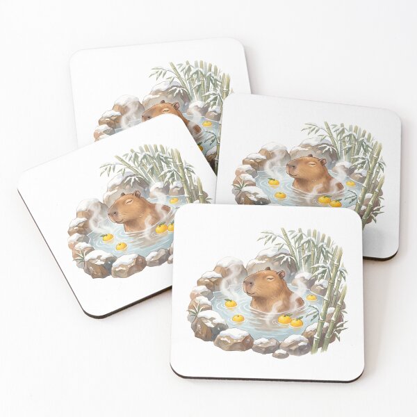 Item preview, Capybara Relaxing in a Hot Spring with Yuzu designed and sold by mindshocker.