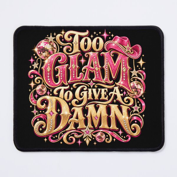 Item preview, Too Glam To Give A Damn | Luxe Disco Cowgirl Rhinestone Glam Western T-Shirt designed and sold by K3DreamKreations .
