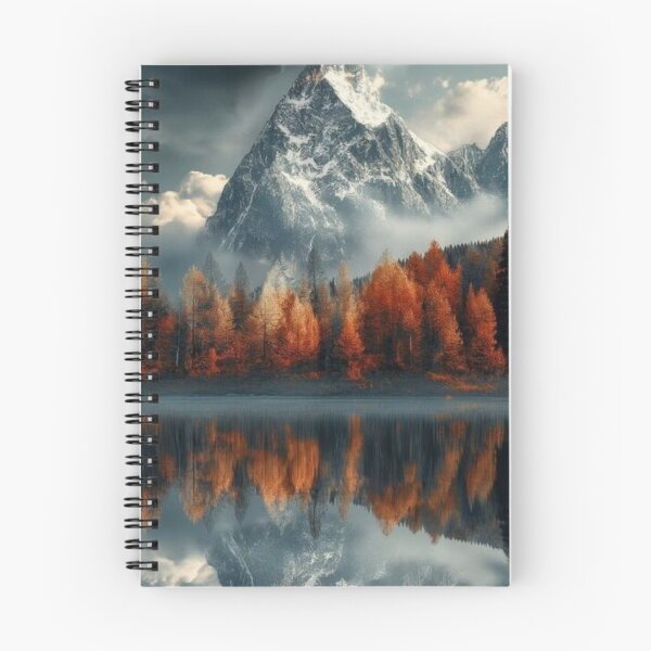 Item preview, Majestic Snow Peak Mountain with Autumn Forest Lake Reflection Art designed and sold by LYAN-STORE.
