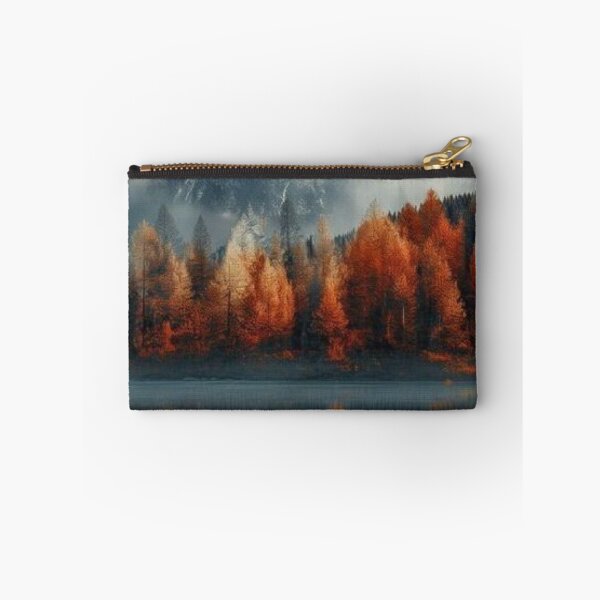Item preview, Majestic Snow Peak Mountain with Autumn Forest Lake Reflection Art designed and sold by LYAN-STORE.