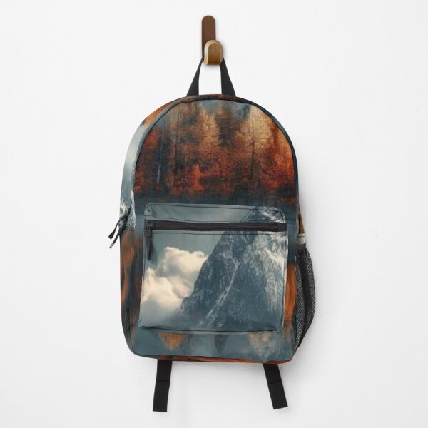 Item preview, Majestic Snow Peak Mountain with Autumn Forest Lake Reflection Art designed and sold by LYAN-STORE.