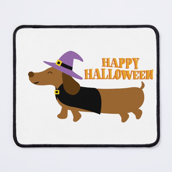Item preview, witch dachshund happy halloween funny designed and sold by AlinaTales.