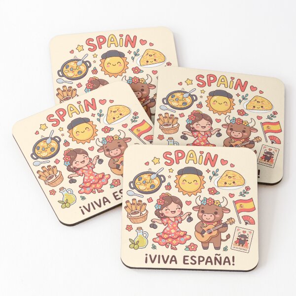 Item preview, Cute Spain Cultural Icons Viva Espana Flamenco Paella Bull designed and sold by Amir Faysal.