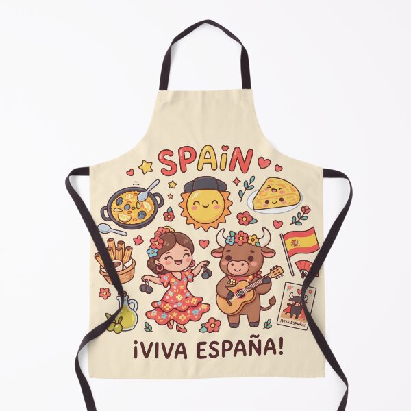 Item preview, Cute Spain Cultural Icons Viva Espana Flamenco Paella Bull designed and sold by Amir Faysal.