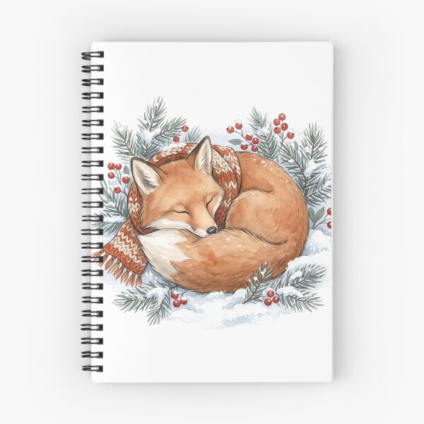 Item preview, Winter Fox with Scarf in Snow Woodland Art designed and sold by mindshocker.