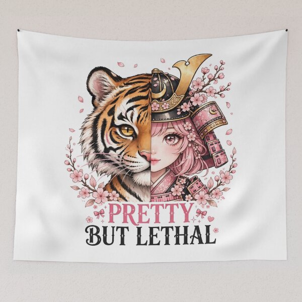 Item preview, Pretty But Lethal Tiger Samurai Girl Japanese Anime Aesthetic Art* designed and sold by zwnexura.
