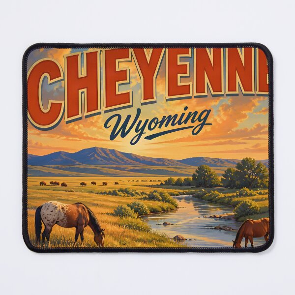 Item preview, Cheyenne, Wyoming: Vintage-Style Painterly Travel Poster designed and sold by LSVart.