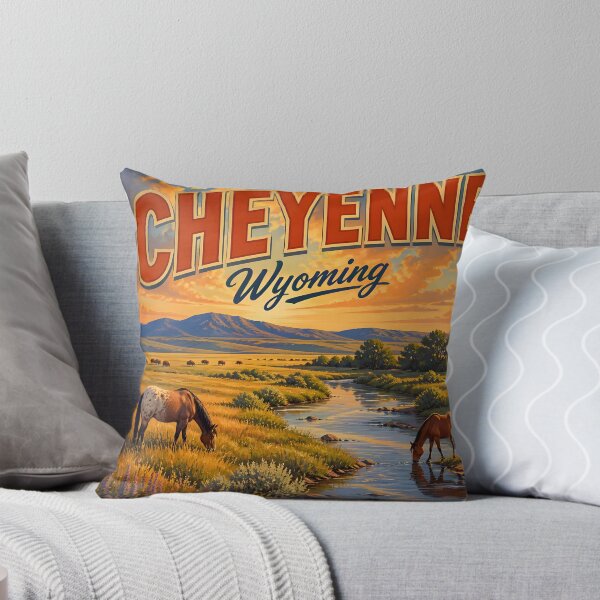 Item preview, Cheyenne, Wyoming: Vintage-Style Painterly Travel Poster designed and sold by LSVart.