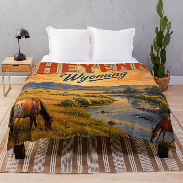 Item preview, Cheyenne, Wyoming: Vintage-Style Painterly Travel Poster designed and sold by LSVart.