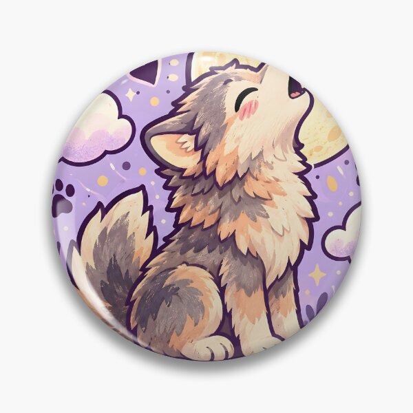 Item preview, Cute Kawaii Little Wolf Howling at Moon designed and sold by Pure Craft.