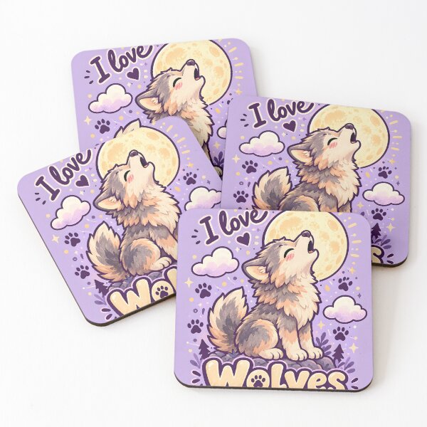 Item preview, Cute Kawaii Little Wolf Howling at Moon designed and sold by Pure Craft.