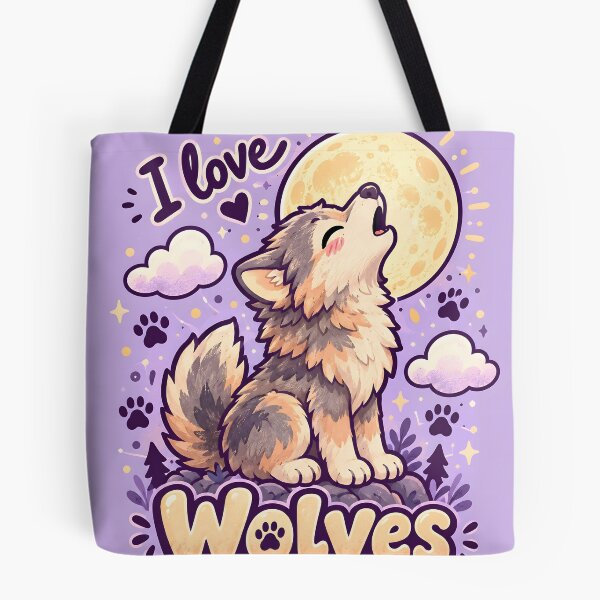 Item preview, Cute Kawaii Little Wolf Howling at Moon designed and sold by Pure Craft.