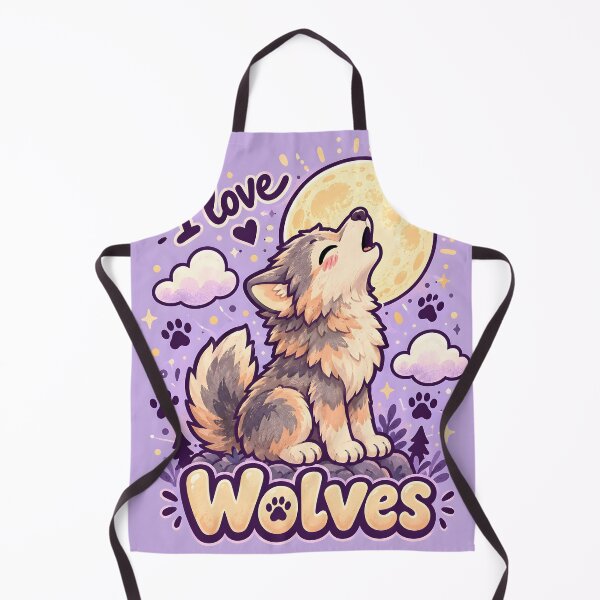 Item preview, Cute Kawaii Little Wolf Howling at Moon designed and sold by Pure Craft.