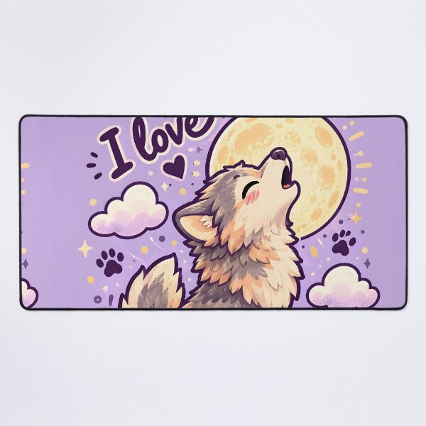 Item preview, Cute Kawaii Little Wolf Howling at Moon designed and sold by Pure Craft.