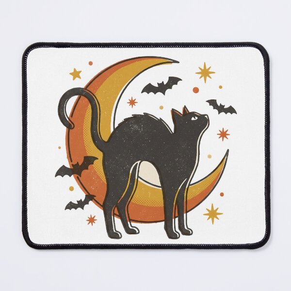 Item preview, Retro Halloween Vintage Black Cat and Moon Print designed and sold by mindshocker.