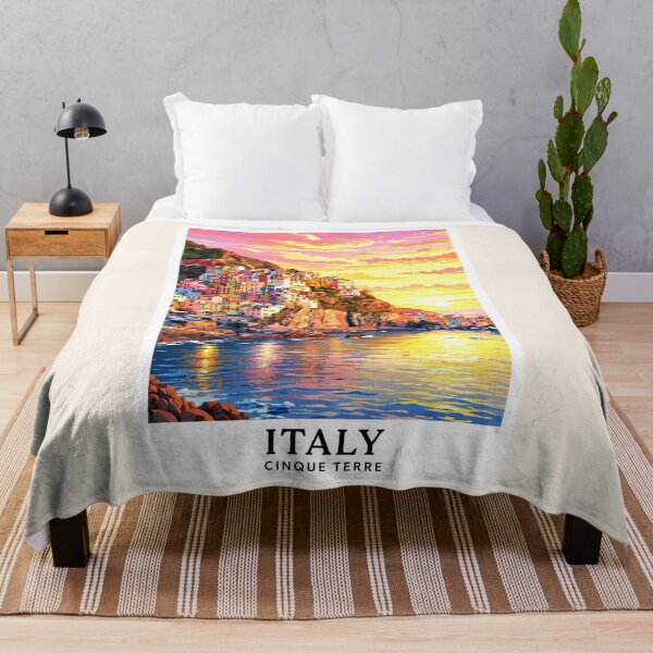 Item preview, Italy — Cinque Terre — A Glowing Mediterranean Sunset Above the Italian Coast designed and sold by DibujandoPorfa.
