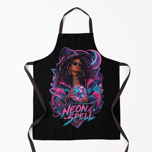 Item preview, Neon Spell Cyberpunk Witch Synthwave Magic Art designed and sold by CrazySzoopWorld.