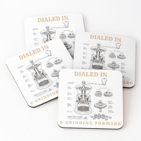 Item preview, Dialed In Manual Coffee Grinder Retro Blueprint Illustration designed and sold by wildsilencee.