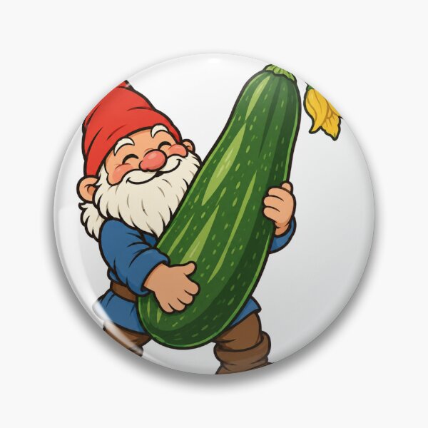 Item preview, Garden Gnome Hugging a Giant Zucchini Harvest designed and sold by eignvalue.