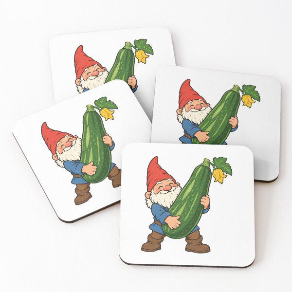 Item preview, Garden Gnome Hugging a Giant Zucchini Harvest designed and sold by eignvalue.