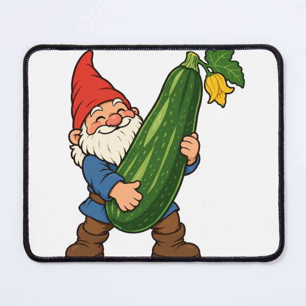 Item preview, Garden Gnome Hugging a Giant Zucchini Harvest designed and sold by eignvalue.