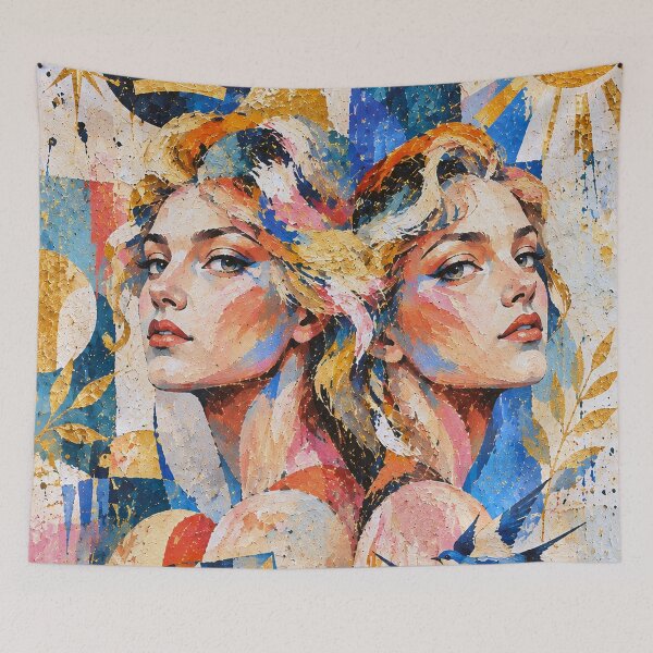 Item preview, Gemini Zodiac Sign Painting – Celestial Twins designed and sold by GalleryKauffeld.