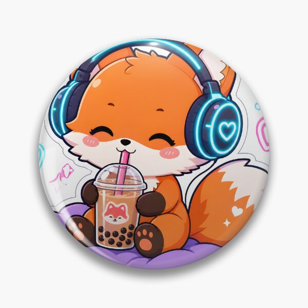 Item preview, Cute Kawaii Fox Drinking Boba Tea - Cozy Lo-Fi Gaming Mascot designed and sold by printozaShop⭐️⭐️⭐️⭐️.