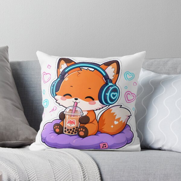 Item preview, Cute Kawaii Fox Drinking Boba Tea - Cozy Lo-Fi Gaming Mascot designed and sold by printozaShop⭐️⭐️⭐️⭐️.