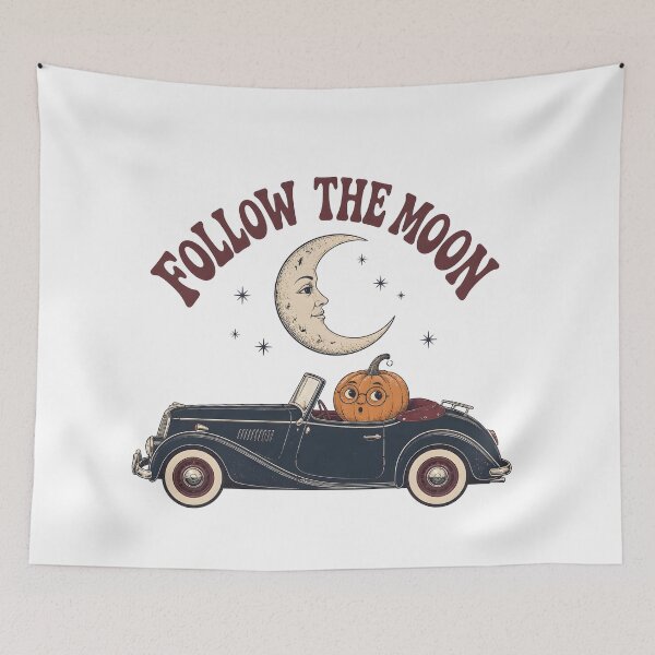 Item preview, Follow The Moon Spooky Night Road Trip Moonlit designed and sold by BernoNickel.