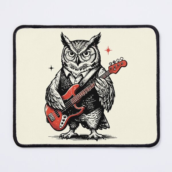 Item preview, Owl Playing Bass Guitar designed and sold by Amir Faysal.