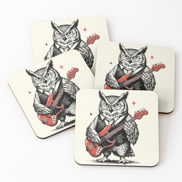 Item preview, Owl Playing Bass Guitar designed and sold by Amir Faysal.