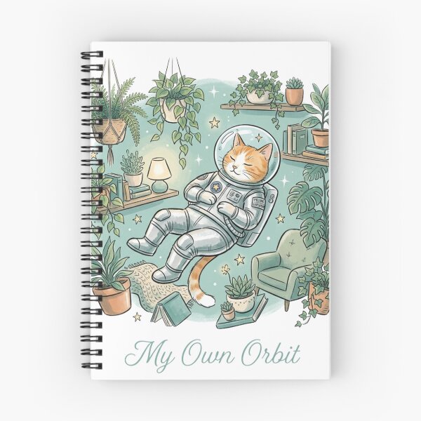 Item preview, My Own Orbit - Cute Astronaut Cat In Plant Room Art designed and sold by Sanan Israyilli.