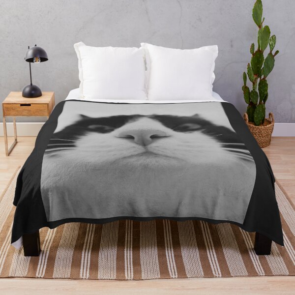 Item preview, Black and White Cat Selfie Feline Nose and Whiskers Photo designed and sold by HYPNK.