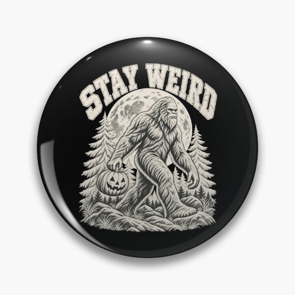 Item preview, Stay Weird Bigfoot Sasquatch Pine Forest Full Moon Artwork designed and sold by adiencarteras.