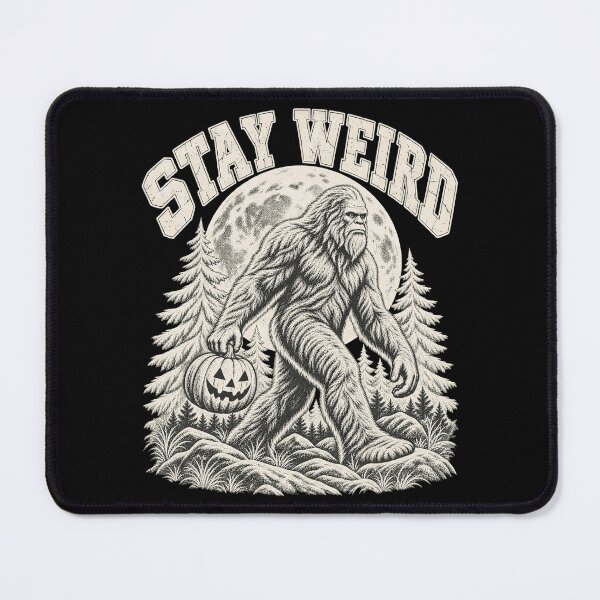 Item preview, Stay Weird Bigfoot Sasquatch Pine Forest Full Moon Artwork designed and sold by adiencarteras.