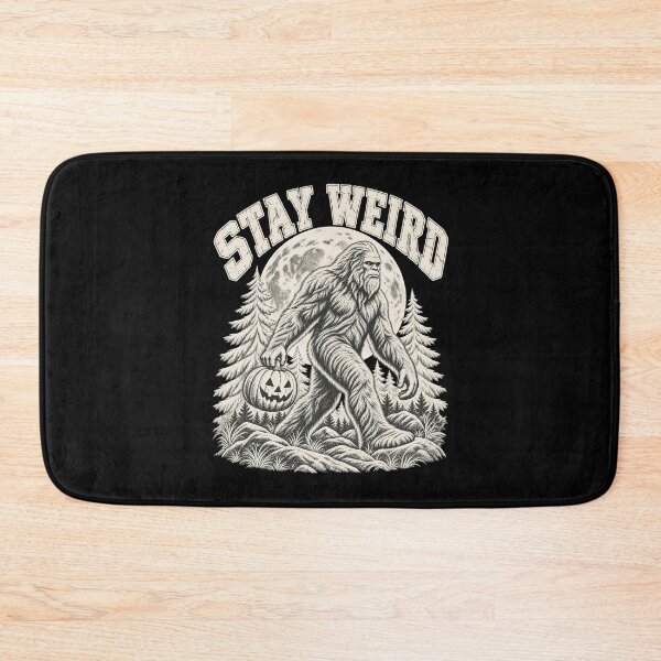 Item preview, Stay Weird Bigfoot Sasquatch Pine Forest Full Moon Artwork designed and sold by adiencarteras.