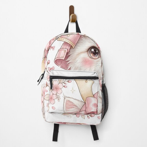 Item preview, Cute Samurai Cat Girl Pink Bow Kawaii Japanese Anime designed and sold by zwnexura.
