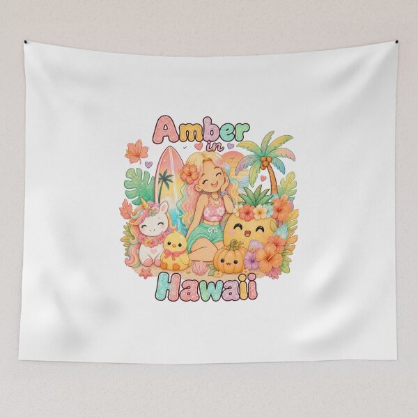 Item preview, Amber Name Gift Kawaii Fall Hawaii Autumn Sunset designed and sold by TheChalkyFox.