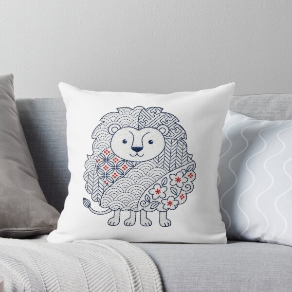 Item preview, lion in sashiko style designed and sold by Maewshooter.