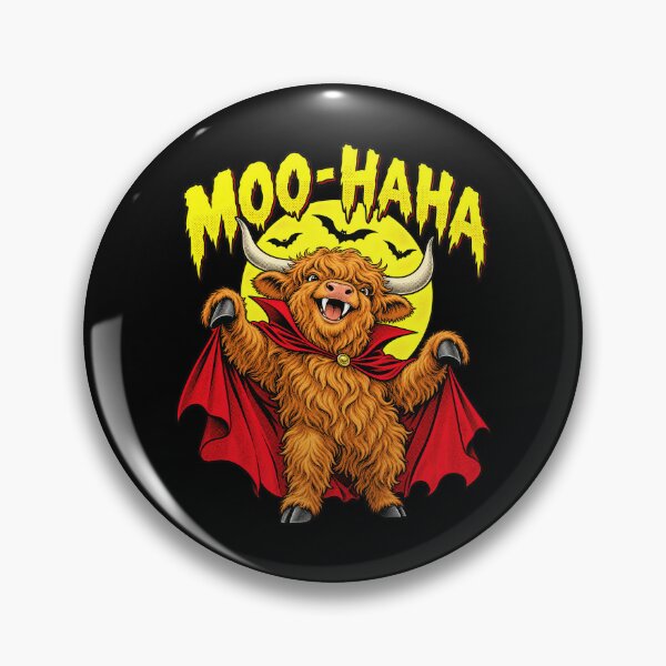 Item preview, Moo Haha Vampire Highland Cow Comic Pop Artwork Halloween designed and sold by adiencarteras.