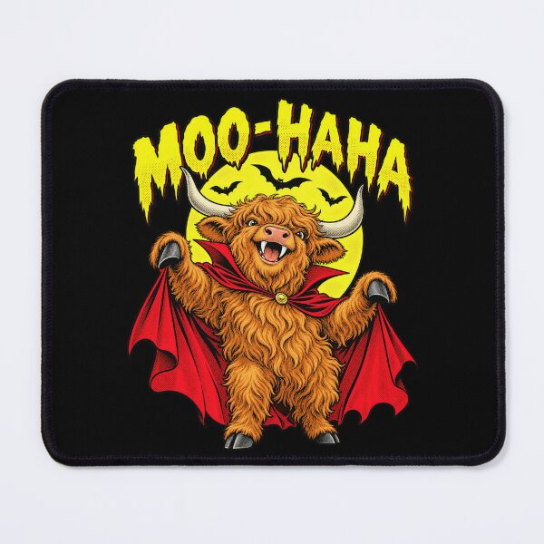 Item preview, Moo Haha Vampire Highland Cow Comic Pop Artwork Halloween designed and sold by adiencarteras.