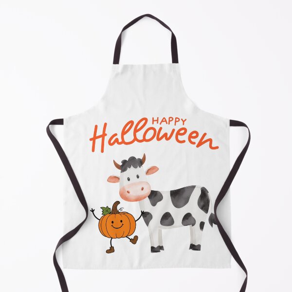 Item preview, Cute Watercolor Halloween Cow With Pumpkin designed and sold by Inka Moon Design.