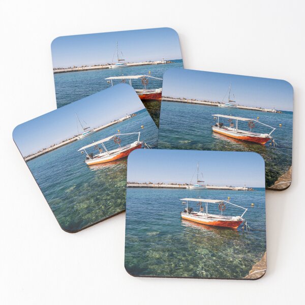 Item preview, Fishing Boats in Panormo Harbour, Crete designed and sold by Kasia Design.