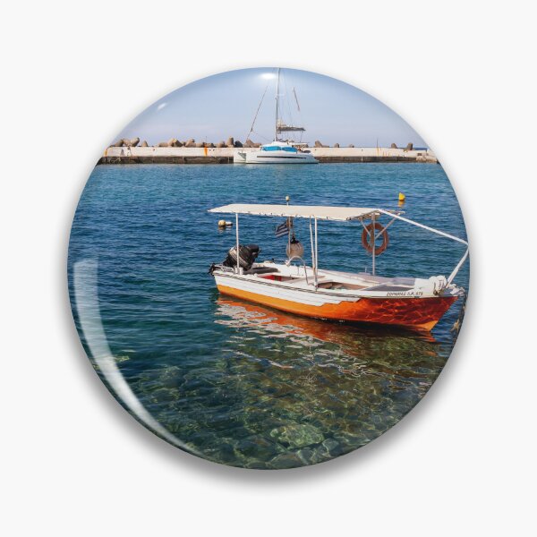Item preview, Fishing Boats in Panormo Harbour, Crete designed and sold by Kasia Design.