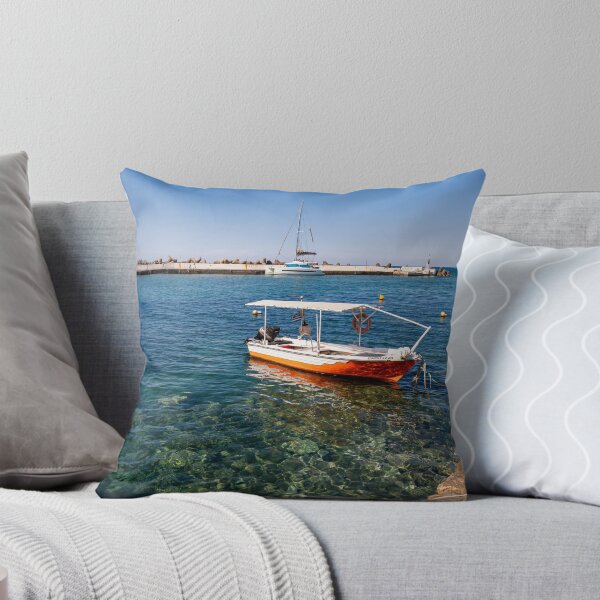 Item preview, Fishing Boats in Panormo Harbour, Crete designed and sold by Kasia Design.
