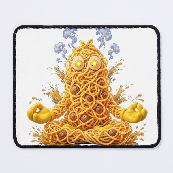 Item preview, Funny Ramen Noodle Yoga Meditation Zen Cute Food Art designed and sold by One City Two Children Studio.