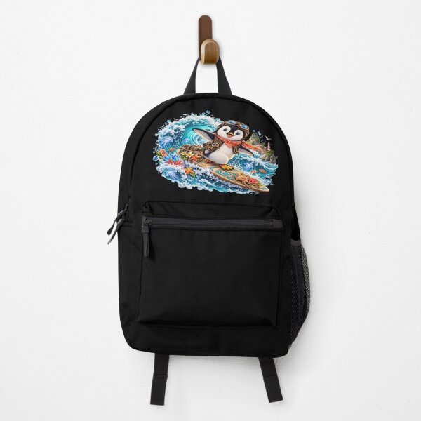 Item preview, Penguin Surf Adventure – Fantasy Ocean Rider designed and sold by TroviTutto.