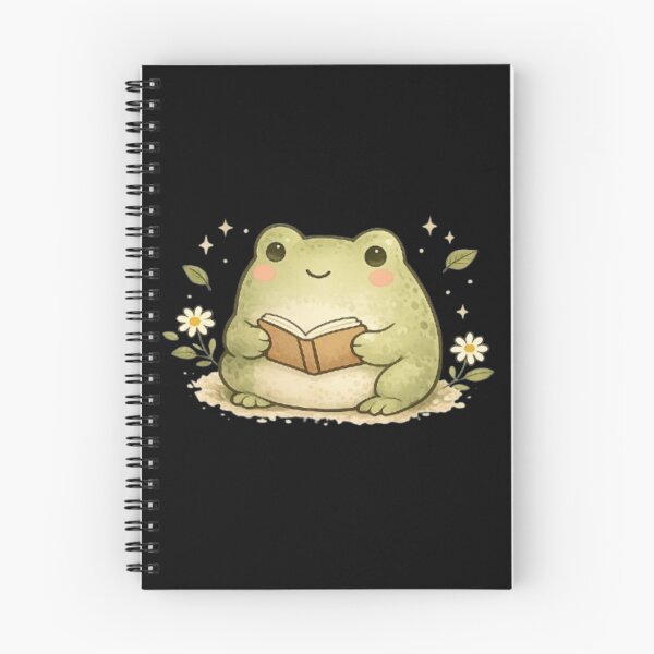 Item preview, Kawaii Frog Reading a Book Cute Book Lover Illustration designed and sold by EatPrayLive.