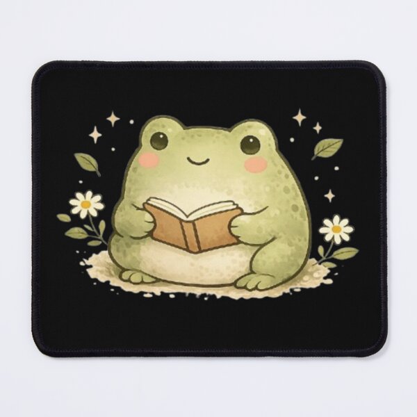 Item preview, Kawaii Frog Reading a Book Cute Book Lover Illustration designed and sold by EatPrayLive.